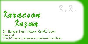karacson kozma business card